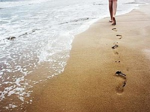 Walking on the sand